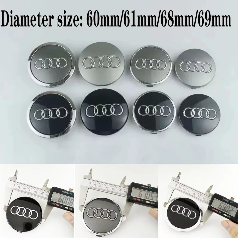 Riteņu centrālie vāciņi ABS alumīnijs Audi A3 A4 A5 A6 A7 A8 S4 S6 TT