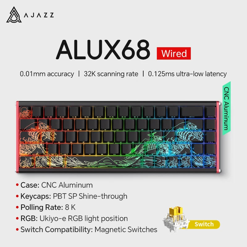 AJAZZ AK680 MAX Magnetic Switch Keyboard &ndash; Rapid Trigger ALUX68 Wired-Black