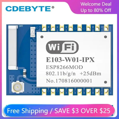 ESP8266EX 2.4GHz UART WiFi Module 20dBm SMD Ceramic Antenna Default Title