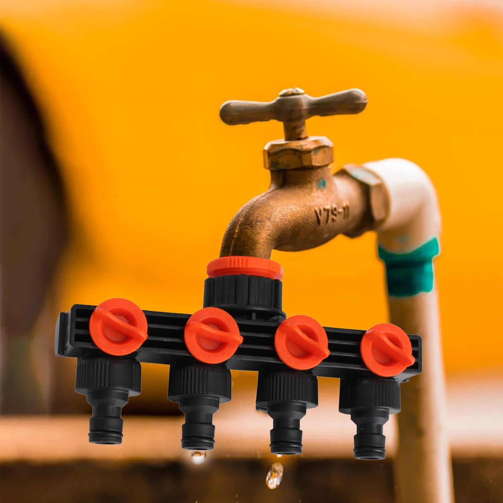 4 Way Garden Hose Splitter - Four Outlet Water Distributor Default Title