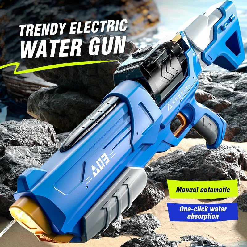 Electric Water Gun with LED Light, Large Capacity Pistol for Kids Outdoor Fun