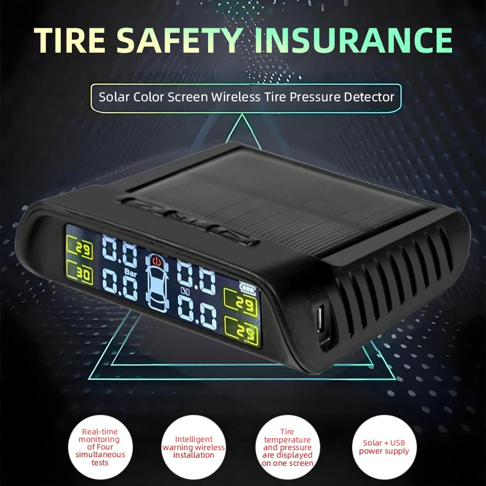 TPMS K42 Solar USB Tire Pressure Monitor - High Precision