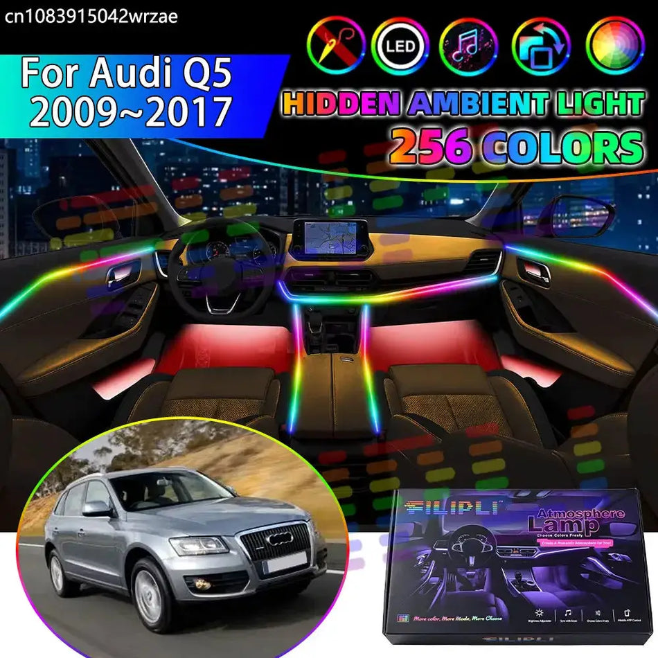 RGB Interior Ambient LED Strips For Audi Q5 8R MK1 2009-2017 by InterCyprus Trading Ltd