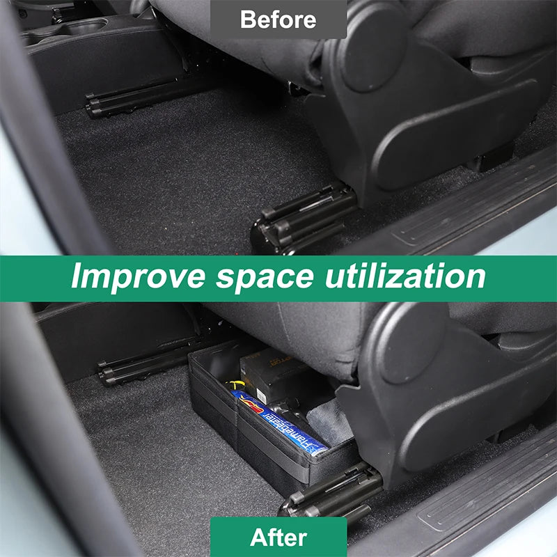 Oxford Cloth Juodas Galinis Sėdynės Laikymo Dėžė For Fiat 500 2023