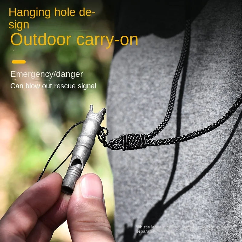 Outdoor Survival Titanium Whistle, Portable Single-Tube, High-Pitch High-Decibel