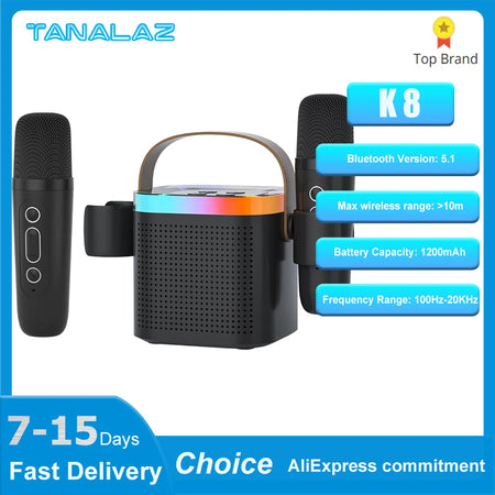 TANALAZ K8 Karaoke Machine &ndash; Portable Bluetooth 5.1 PA