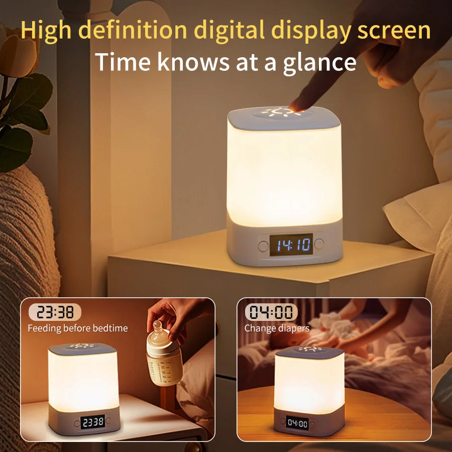 Rechargeable Touch Control Night Lamp with Clock Display