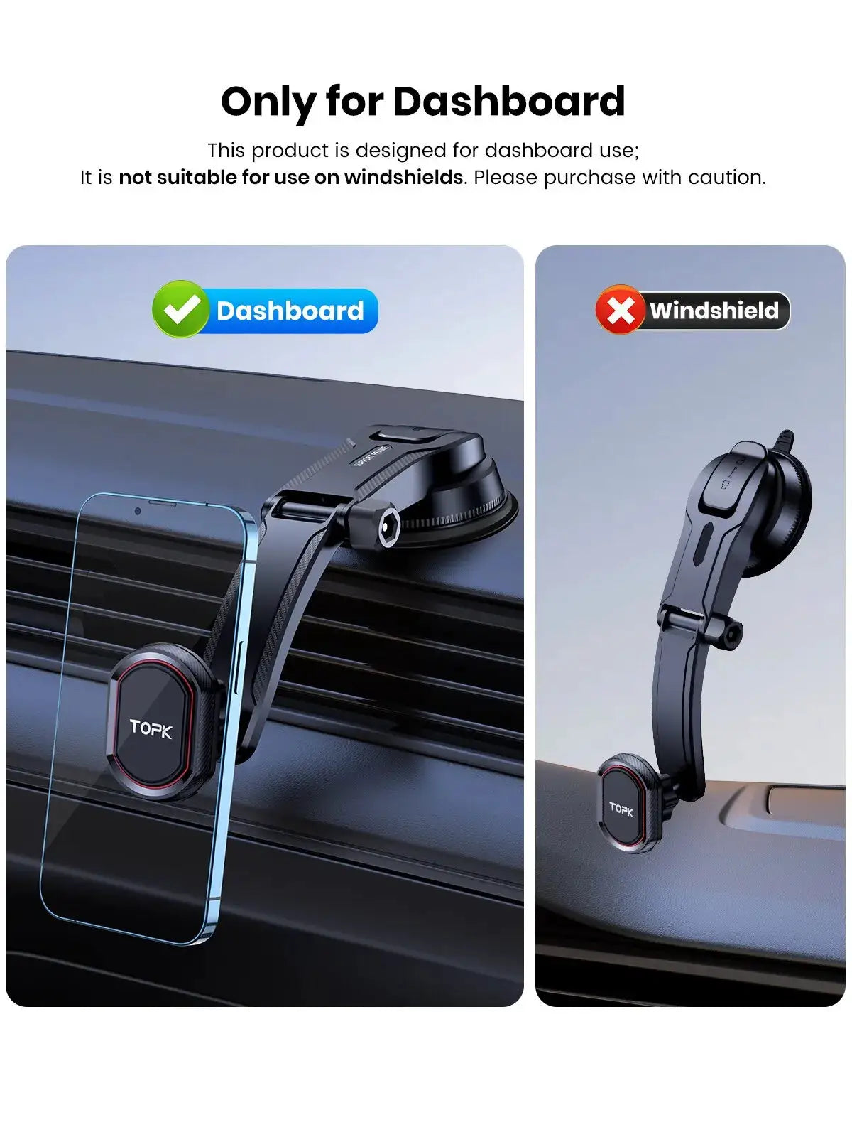 TOPK Car Phone Holder Gravity Stand for iPhone Xiaomi Samsung Car Mobile Support for Dashboard Windshield Air Vent Phone Mount by InterCyprus Trading Ltd