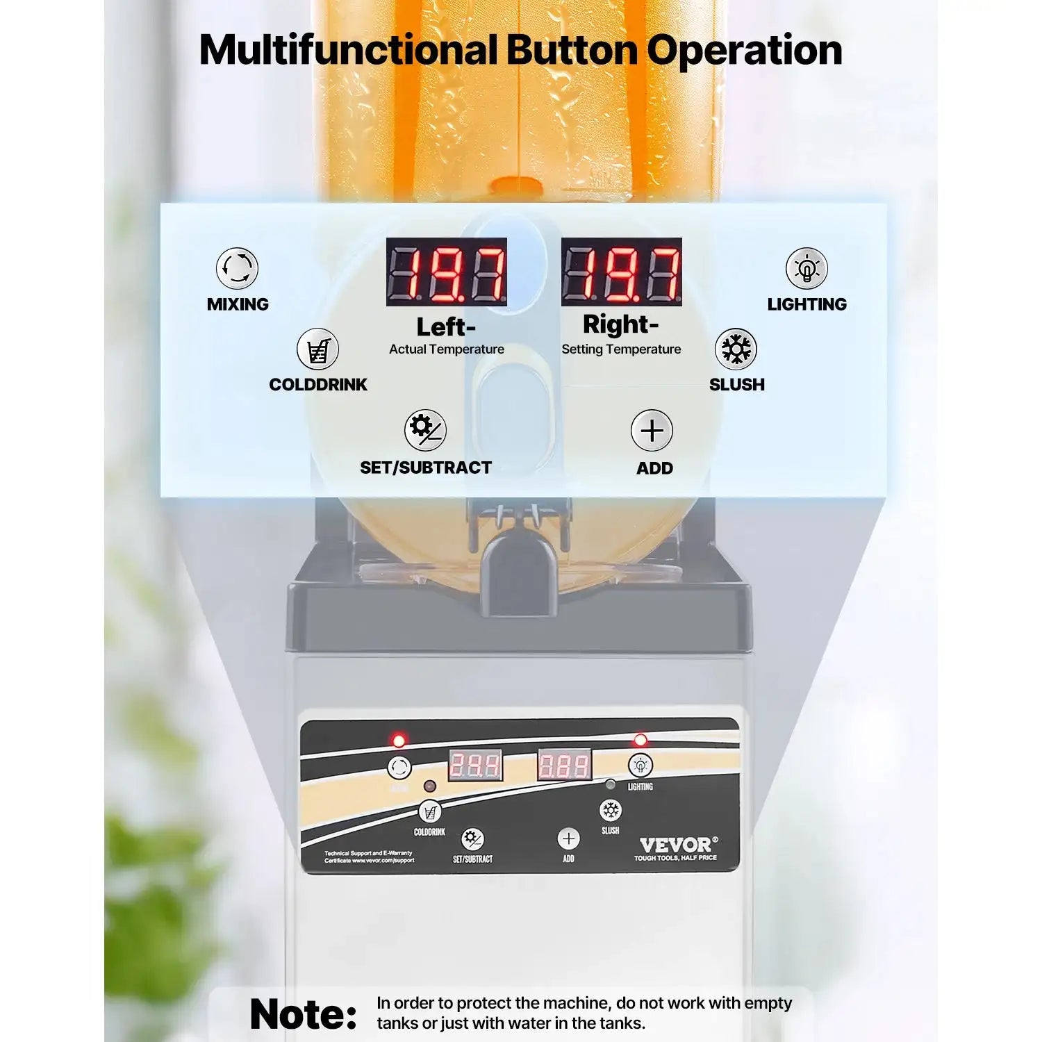15L Commercial Slushy Machine Single Tank for Bars