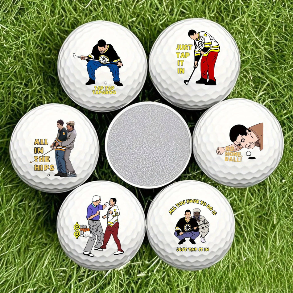 Set regalo divertente di 6 palline da golf Happy Gilmore per uomini