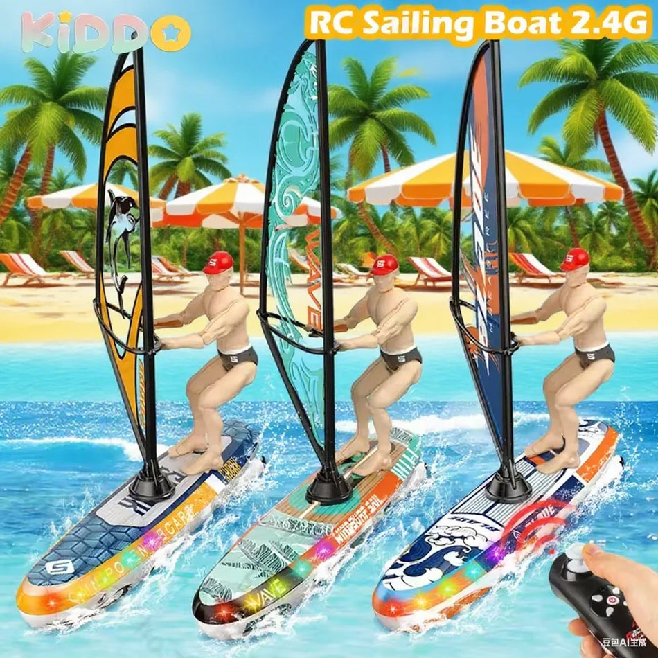 CONUSEA RC segelbåt 2.4G fjärrstyrd snabb båt, poolleksak