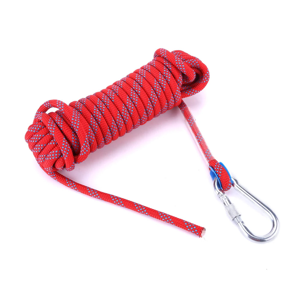 10mm Heavy Duty Paracord Panchute Corad Lanyard with Carabiner Climbing Rope Accessory 10m