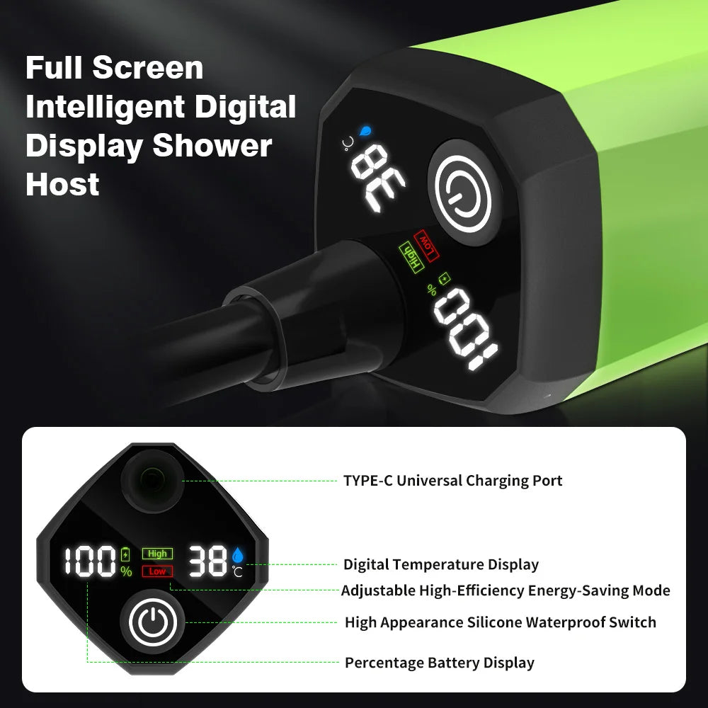 Camping Shower Pump Kit &ndash; Full Screen Intelligent Display