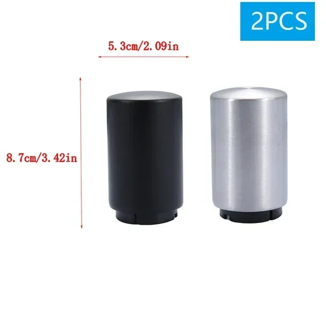 Automatic Stainless Steel Beer Bottle Opener &ndash; Effortless, Eco-Friendly Kitchen Gadget Black-Silver 2PCS