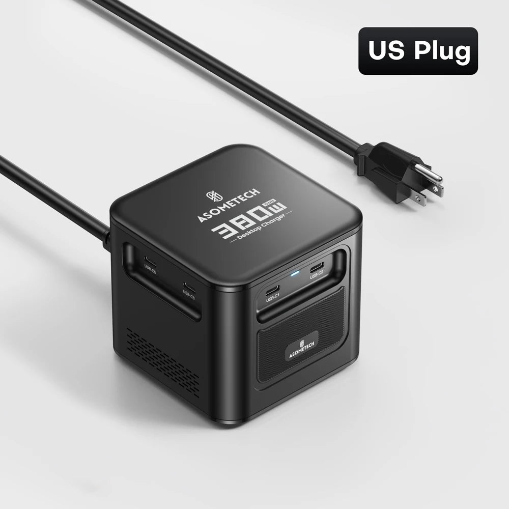 ASOMETECH 380W GaN Charger &ndash; Ultra-Fast Multi-Port Charging US Plug