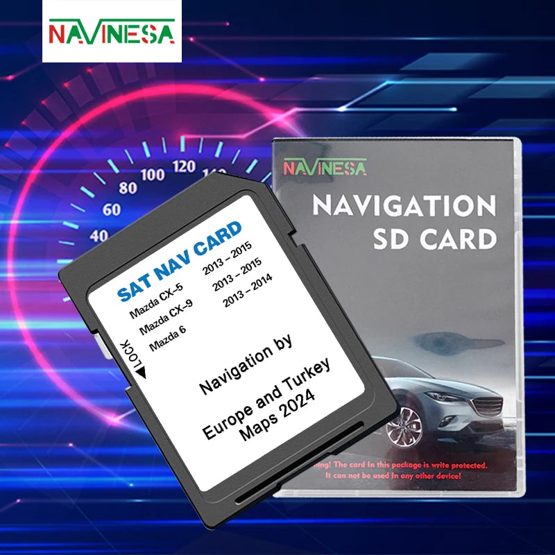 SD Navi Card Europe Map &ndash; 8GB Sat Nav With Anti Fog GPS for 6 CX-5 CX-9 2024