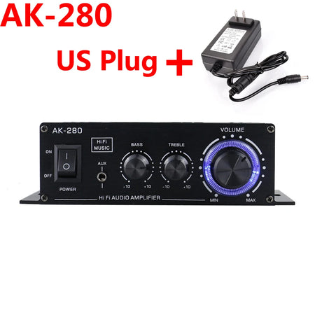Woopker 2.0 HIFI Bluetooth Amplifier for Home &amp; Car Audio AK-280 With US Plug