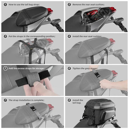 Rhinowalk Motorcycle Tail Bag Mounting Strap Fit MT2335 MT21610/20/30 MT2208/15/30 Back Saddle Bag Straps by InterCyprus Trading Ltd