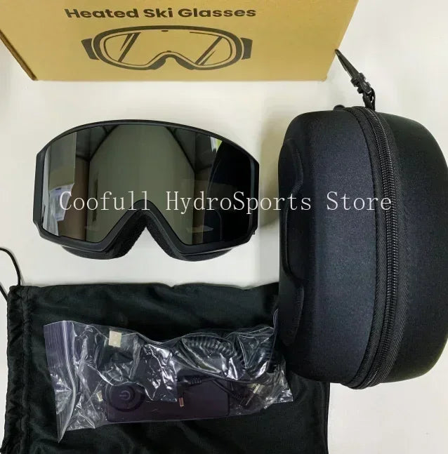 Electrically Heated Ski Goggles &ndash; Magnetic Gradient Lens Silver