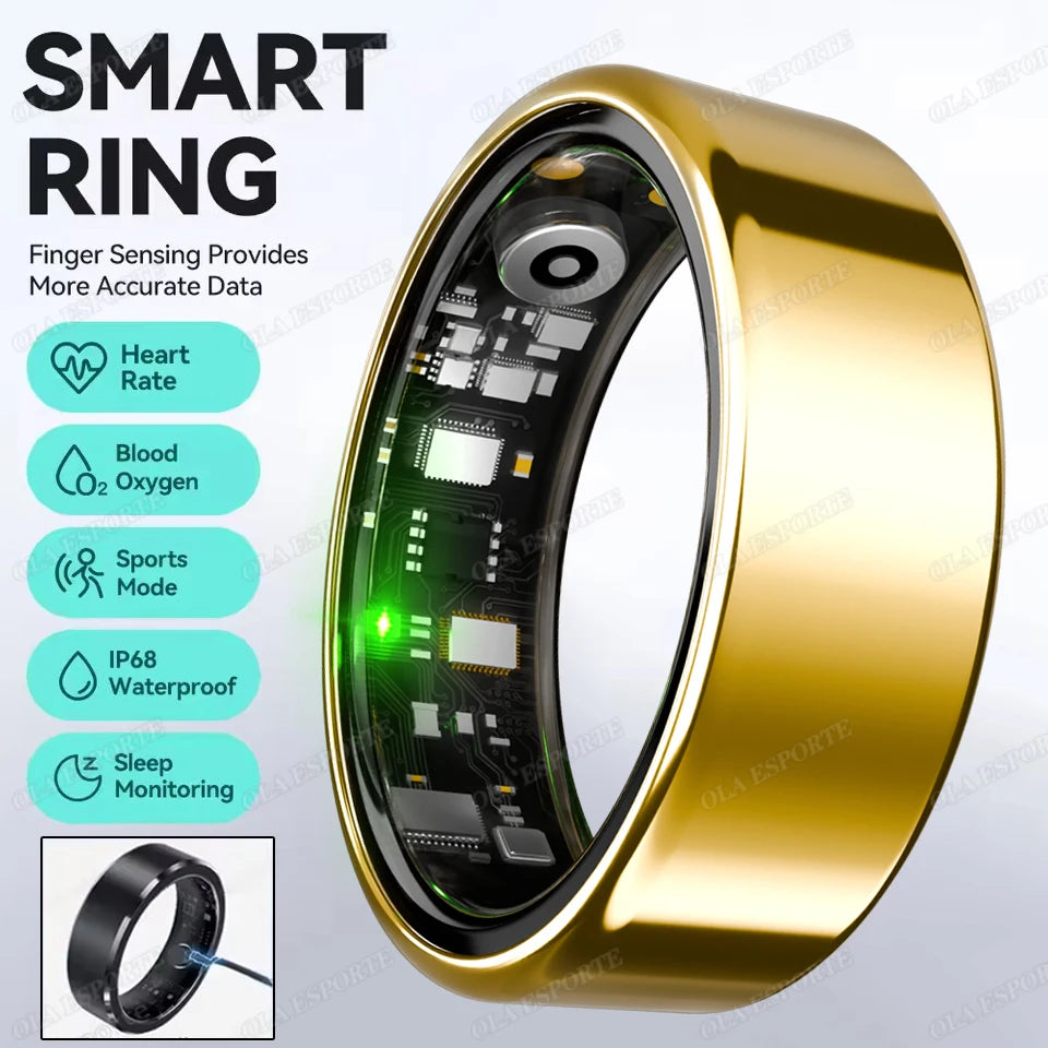 For Xiaomi Smart Ring - Bluetooth Heart Rate &amp; Blood Oxygen Monitor Gold / 11