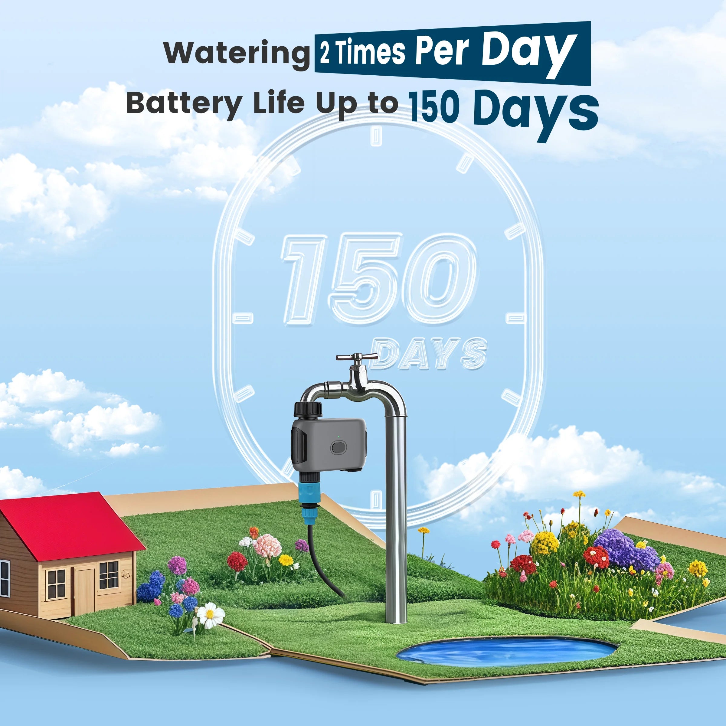 GIRIER Smart Water Timer - WiFi Sprinkler for Drip Irrigation with Alexa &amp; Google