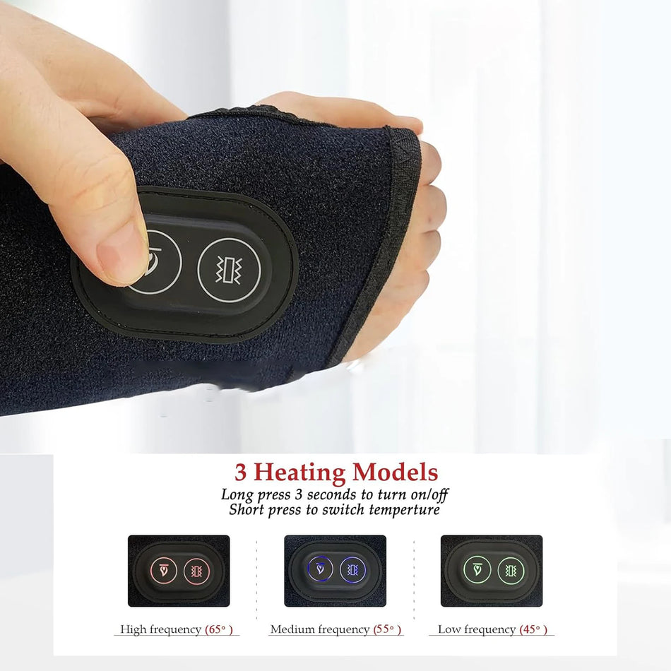 Hřejivá vibrační podložka na zápěstí s vyhřívaným rukávem pro sportovní podporu
