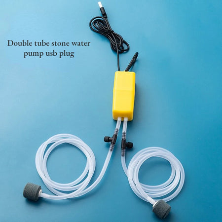 Mini Aquarium Air Pump Kit &ndash; Silent USB Powered, Compact Yellow / usb