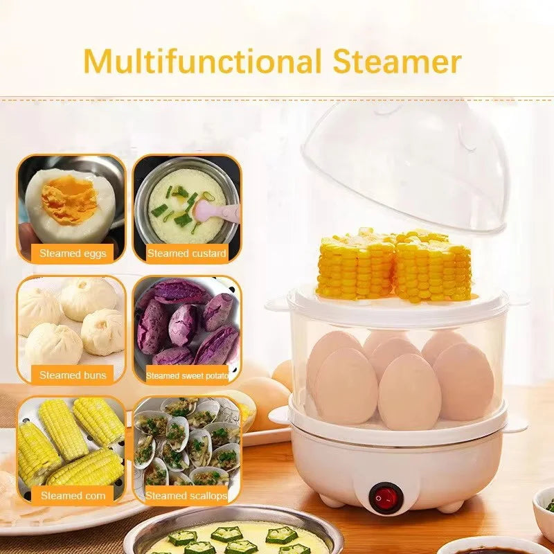 220V Multifunctional Electric Egg Boiler | Double Layer Egg Cooker &amp; Steamer