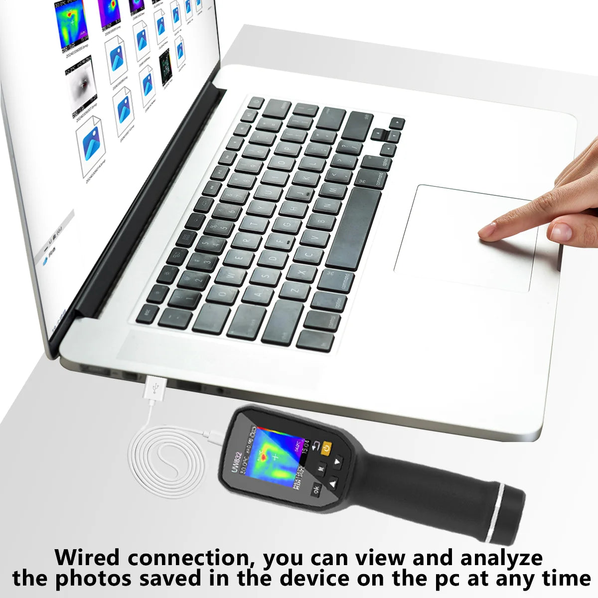 Handheld USB Rechargeable UWEI Infrared Thermal Imaging Camera with 8GB Card, Color Display, and Adjustable Emissivity