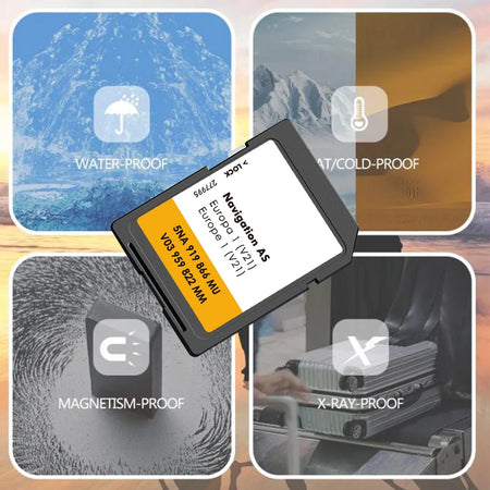 NAVINESA 32GB GPS SD Map Memory Card &ndash; High-Speed Navigation for VW Caddy SA