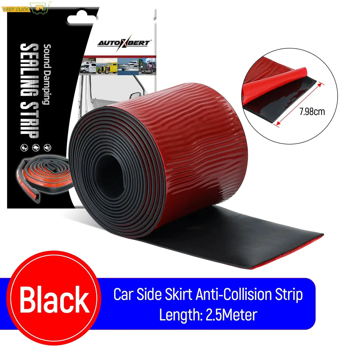 Universal Black Rubber Car Body Side Skirts Lip Anti-Scratch Protector Auto Truck SUV Paint Protection 4 Doors Body Car Styling by InterCyprus Trading Ltd