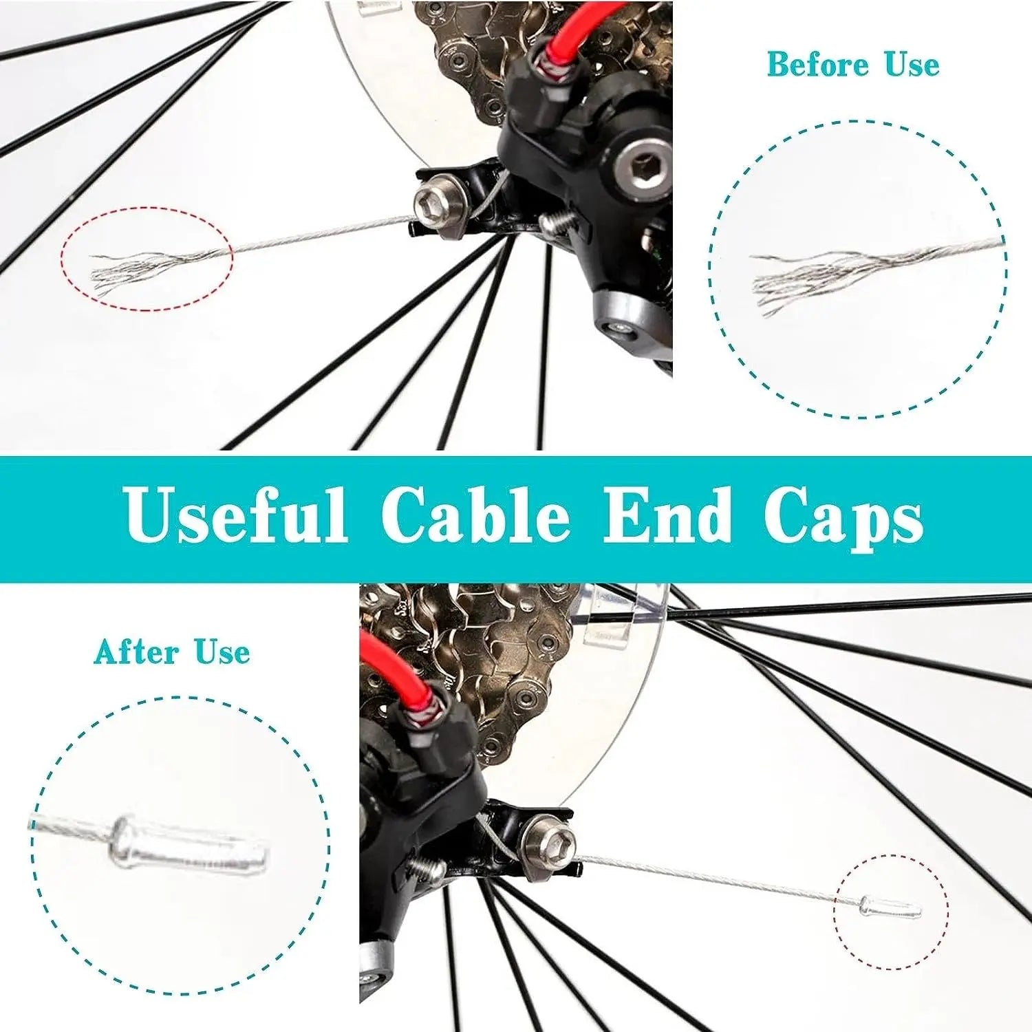 Aluminum Alloy MTB Bike Brake Cable Tips &ndash; Durable Lightweight Crimps