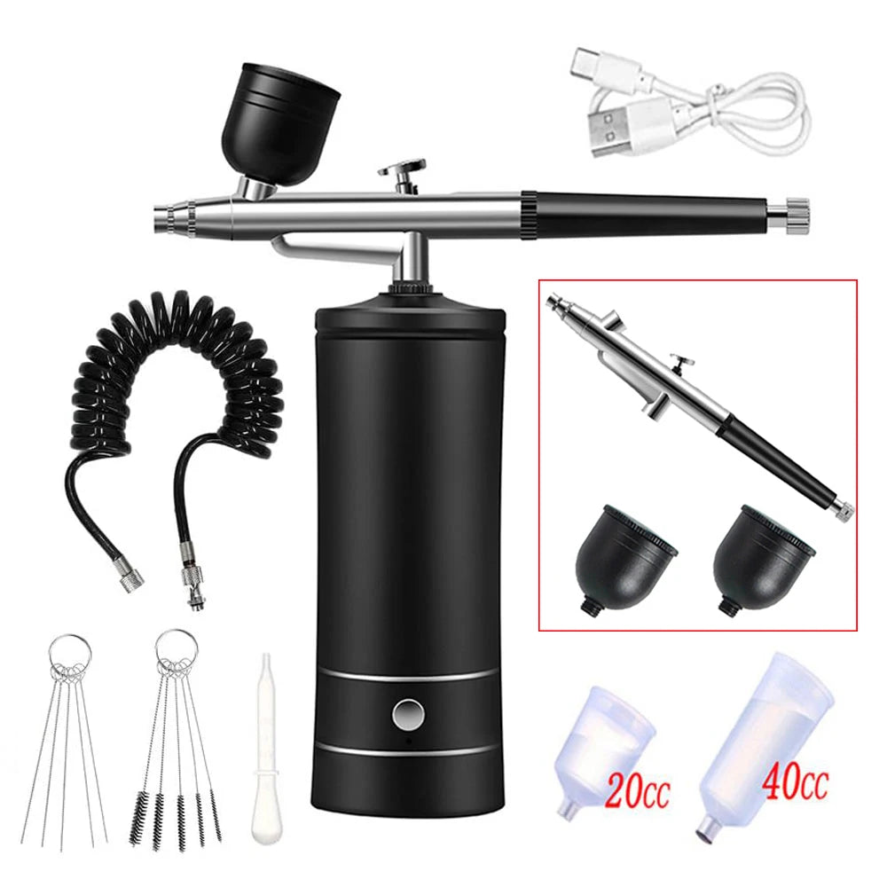ZHIYU K10 Airbrush Nail Kit &ndash; Portable Sprayer For Nails Black Set 2
