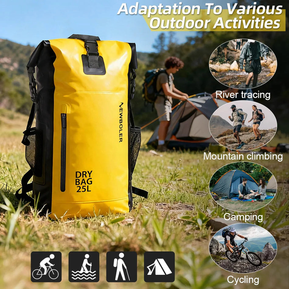 Geantă impermeabilă NEWBOLER pentru femei și bărbați, rucsac etanș pentru sport, caiac, plajă, plimbări cu barca și canyoning