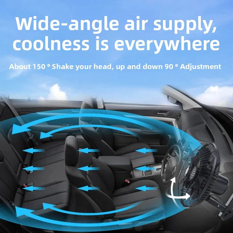 11 Inch Car Fan 24V For Trucks &ndash; Adjustable Speed 16 Blades