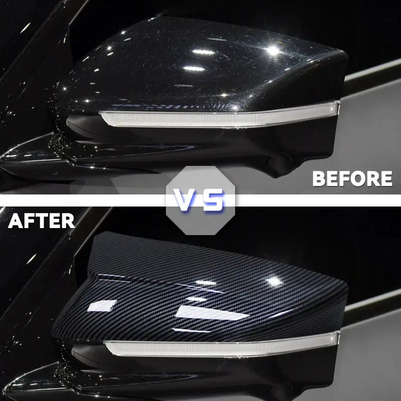 For KIA EV6 2022 2023 Trim Cover Side Mirror Molding 1 Pair ABS Black Cap Carbon Fiber Style Durable Easy To Install by InterCyprus Trading Ltd