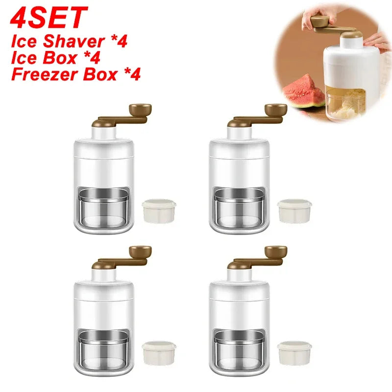 Portable Manual Ice Crusher &ndash; Durable Stainless Steel Blade 4SET