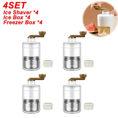 Portable Manual Ice Crusher &ndash; Durable Stainless Steel Blade 4SET