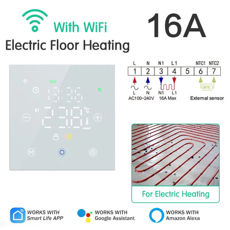 Smart Thermostat Tuya WiFi Floor Heating &ndash; Voice Control Electric Heating