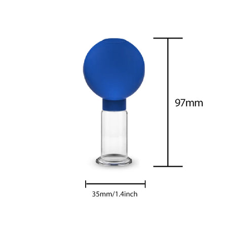 Vacuum Cupping Glass Jar &ndash; Gentle Facial Suction Massage Blue 3