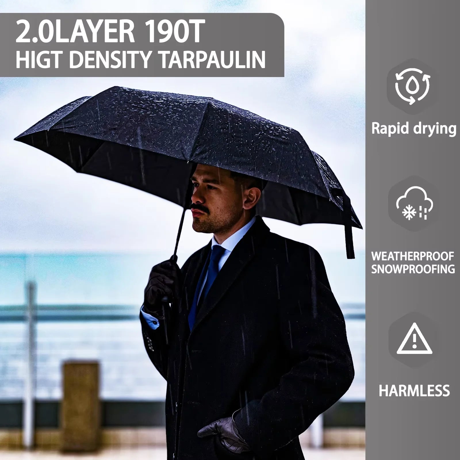 Outdoor Windproof 10-Bone Umbrella - Automatic UV Shield