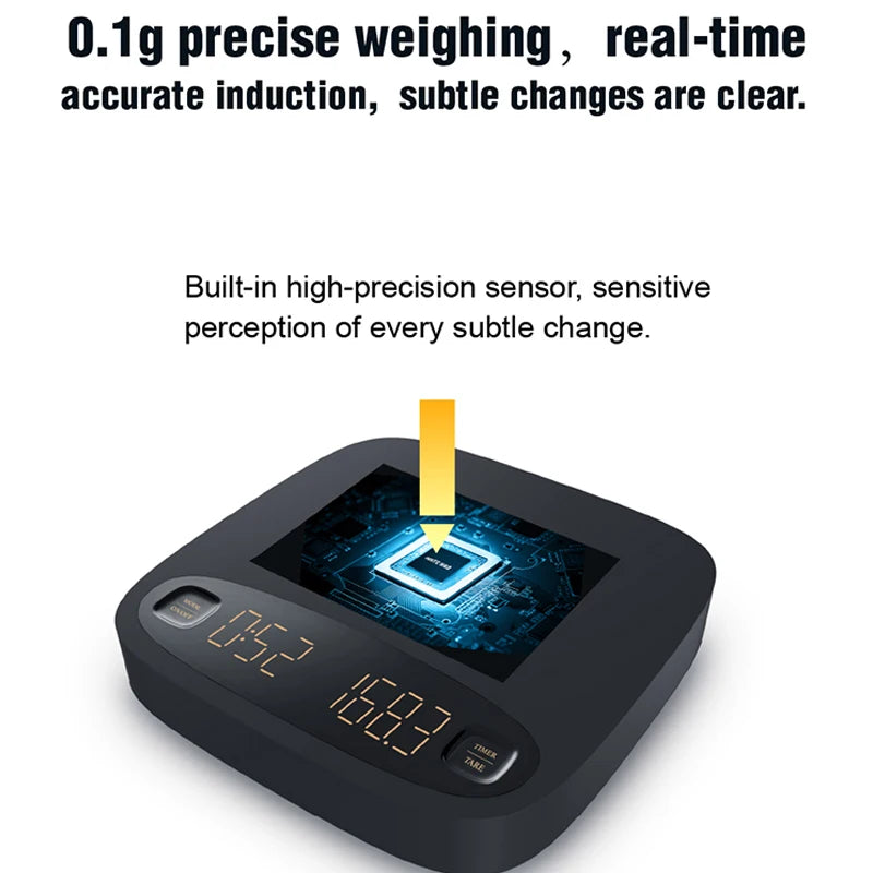 2KG 0.1G Digital Coffee Scale &ndash; With Timer And USB Charging