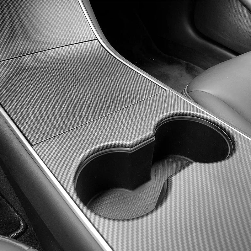 Keskikonsolin suojakansi Tesla Model 3:lle ja Model Y:lle, ABS hiilikuitukuviolla