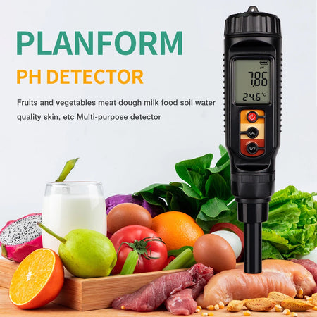 Flat Probe Digital Food PH Meter &ndash; Backlit Easy Readouts