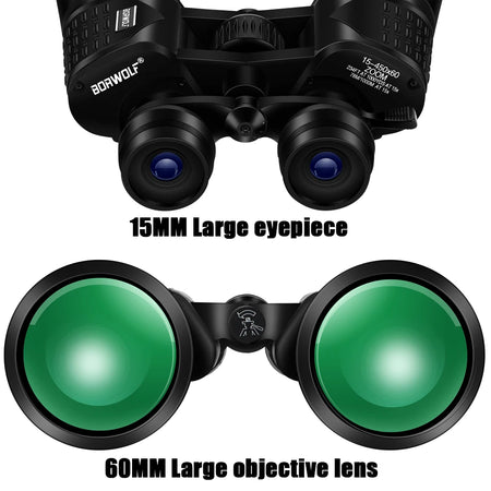 BORWOLF 15-450X60 Binoculars - HD Night Vision Zoom