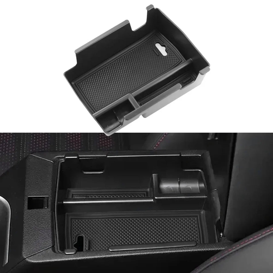 Central Console Armrest Organizer Tray for Jeep Compass ABS Plastic Rubber-Backed