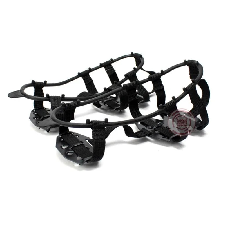 Professional Climbing Crampons with 18 Steel Teeth for Ultimate Ice Grip black L(41-45)