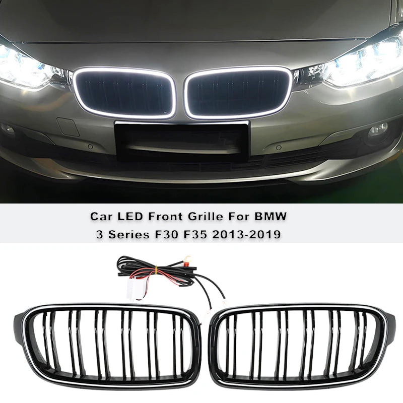 Czarny ABS LED Przednie Kraty Wyścigowe BMW Serii 3 F30 F31 F35