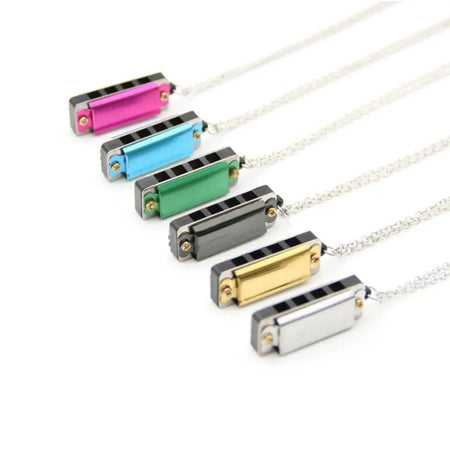 Mini Harmonica Pendant Necklace - Four Hole Design