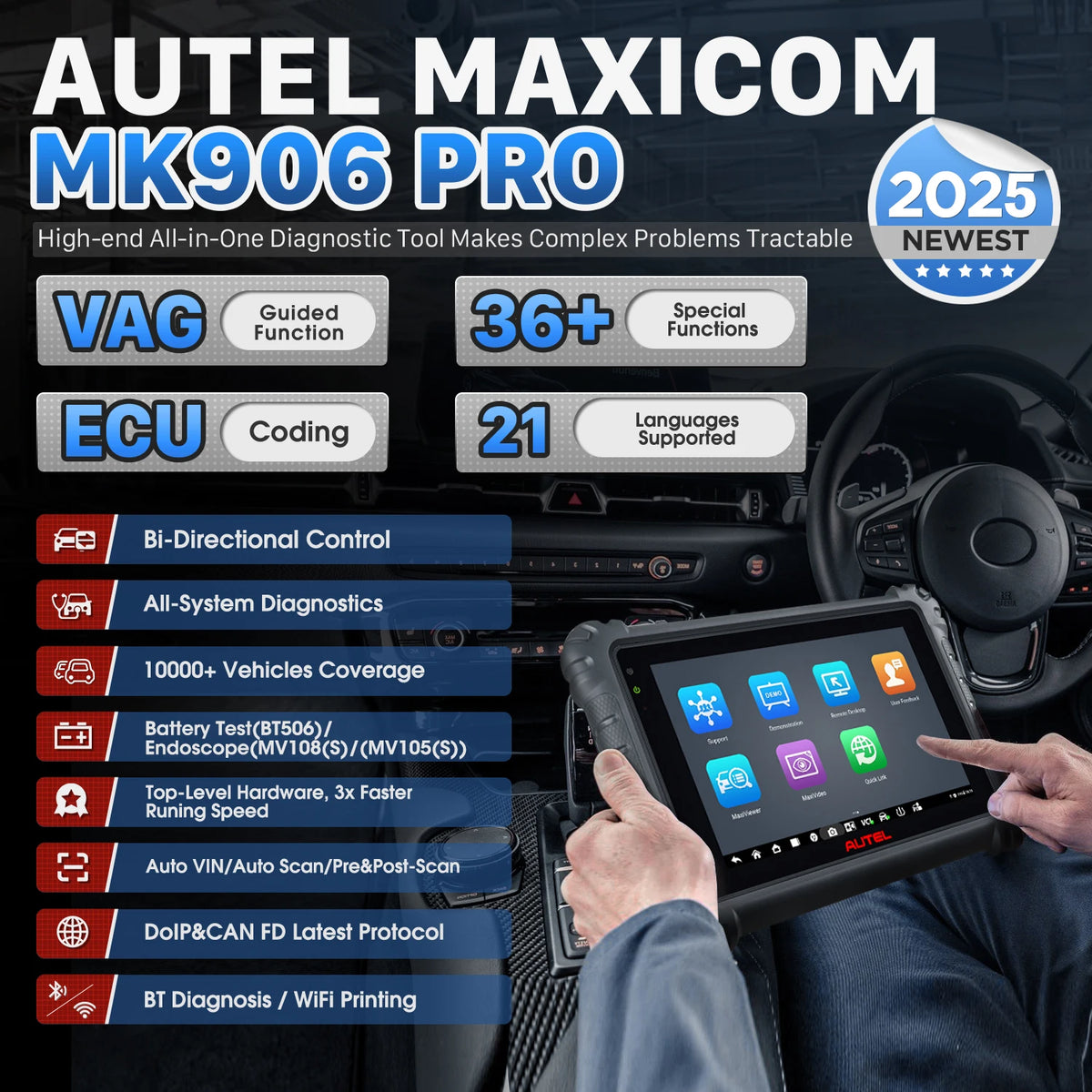 Autel MaxiCOM MK906S Pro MK906PRO &ndash; OBD2 ECU Coding